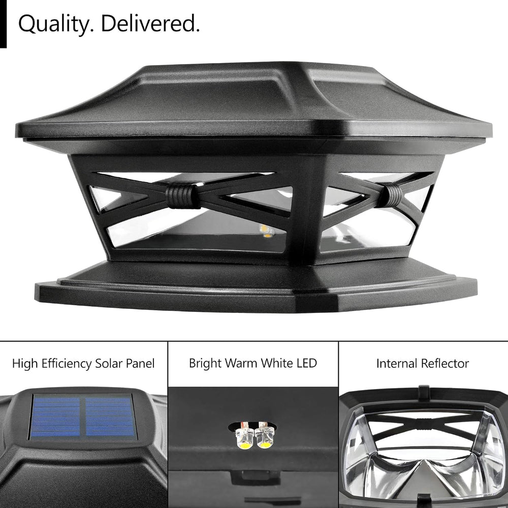 Davinci Lighting Flexfit Solar Outdoor Post Cap Lights - Includes Bases for 4...