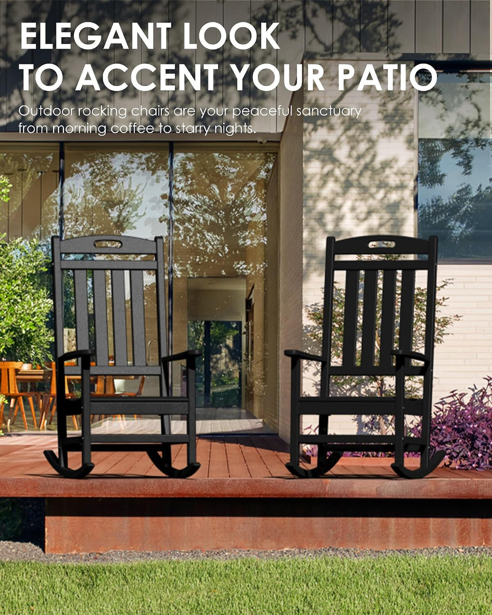 Outdoor Rocking Chair, All-Weather Resistant Poly Lumber Chair