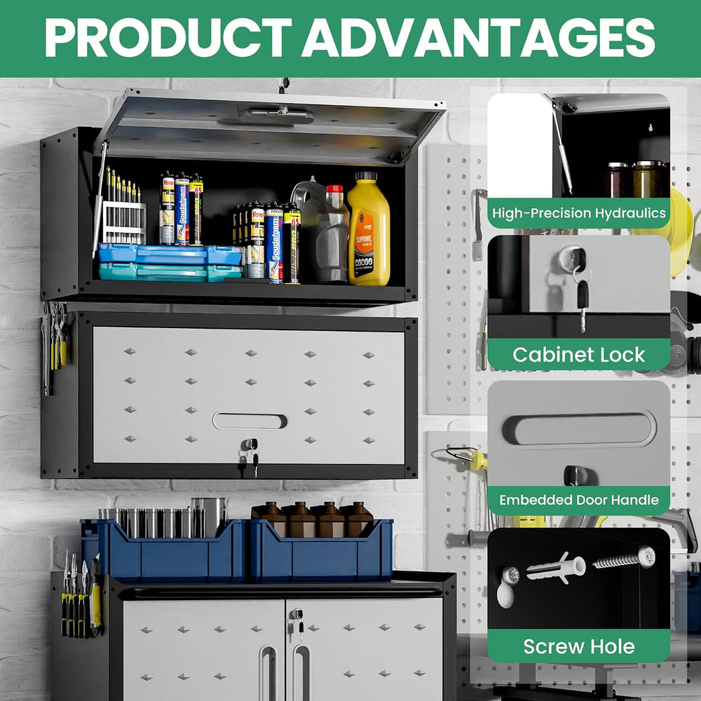 12-Piece Heavy Duty Steel Garage Cabinet System | All-in-One Modular Garage C...