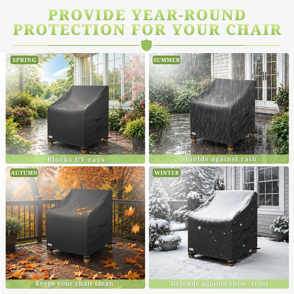 MR.COVER 900D Outdoor Chair Covers Fits Chair Up to 32" W 37" D 35&...