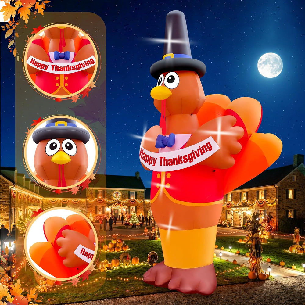 15FT Thanksgiving Day Turkey Inflatable Kalolary Fall Outdoor Decoration