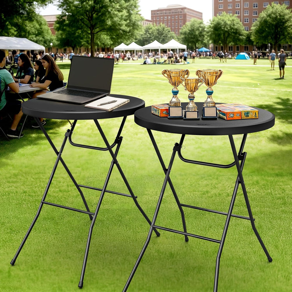 VINGLI 32" Cocktail Table, Folding Round Table Bar Height, High Top Table