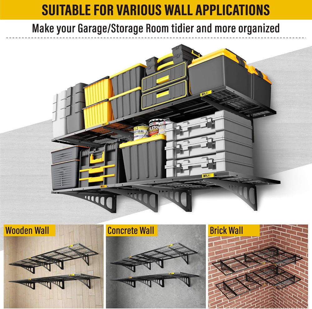2x3ft Adjustable Rail Wall Garage Storage Shelf, for Tool Room, Storage Room,...