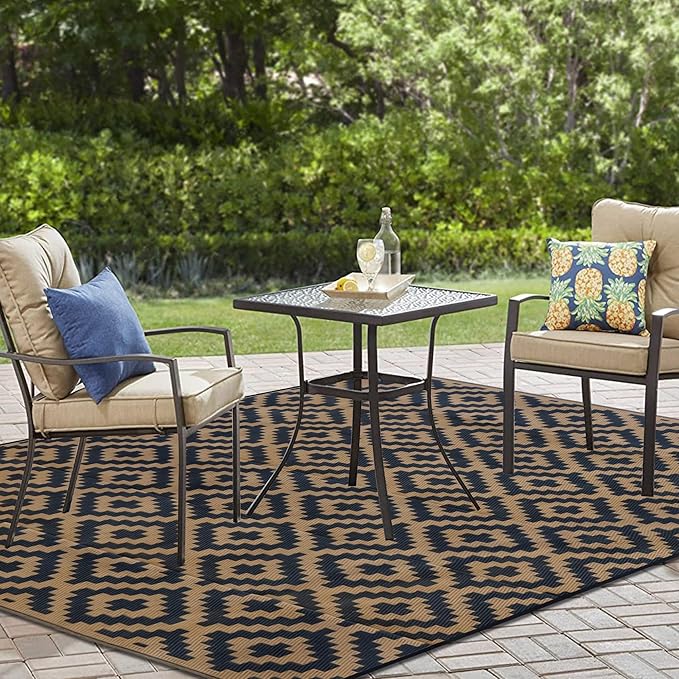 SAND MINE Reversible Mats, Plastic Straw Rug, Modern Area Rug, Large Floor Ma...