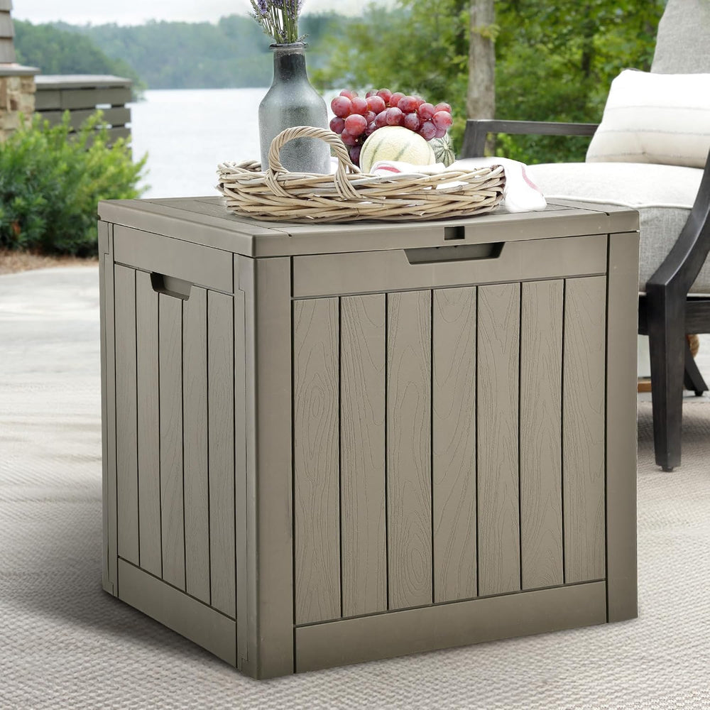 DWVO 30 Gallon Outdoor Storage Box, Weatherproof Lockable Resin Deck Box for ...