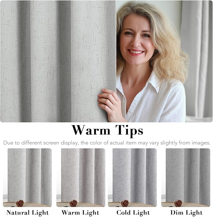 H.VERSAILTEX 100% Blackout Curtains for Bedroom Thermal Insulated Linen Textu...