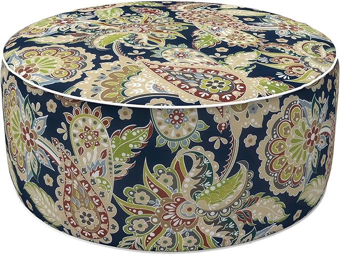 LVTXIII Inflatable Stool Ottoman Footrest with Handle, Decorative Fade-Resist...