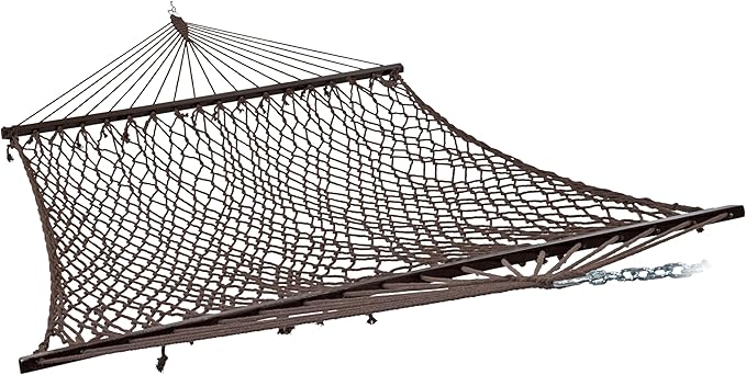 Sunnydaze Cotton Rope Hammock for Outside - 450-Pound Capacity Indoor or Outd...