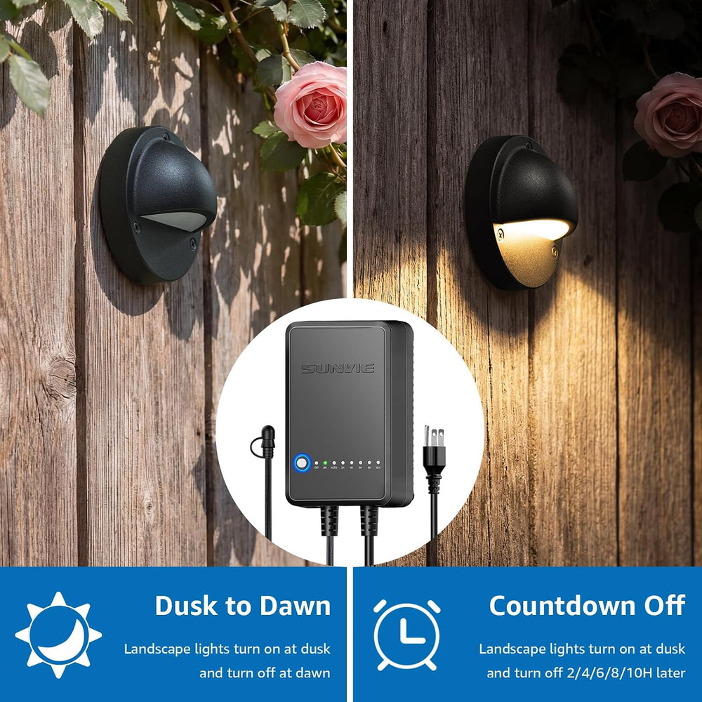 SUNVIE 8-Pack Low Voltage Deck Lights Kit with 60W Transformer & 100FT Wire
