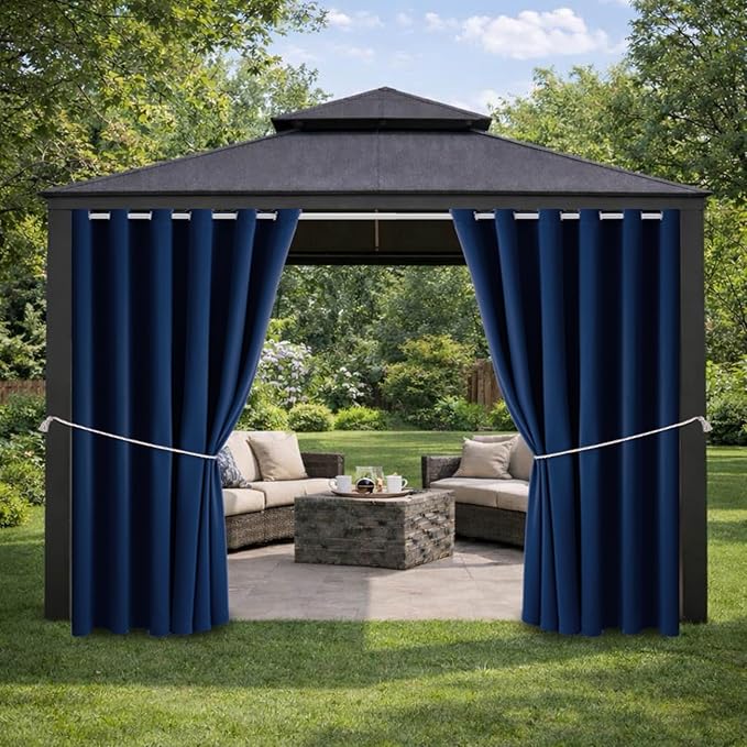 Outdoor Indoor Curtains W84 x L108 for Patio - Weather-resistant Window Panel...