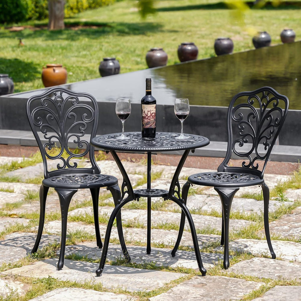 Patio Bistro Set 3 Piece Outdoor,Cast Aluminum Outdoor Bistro Table and Chair...