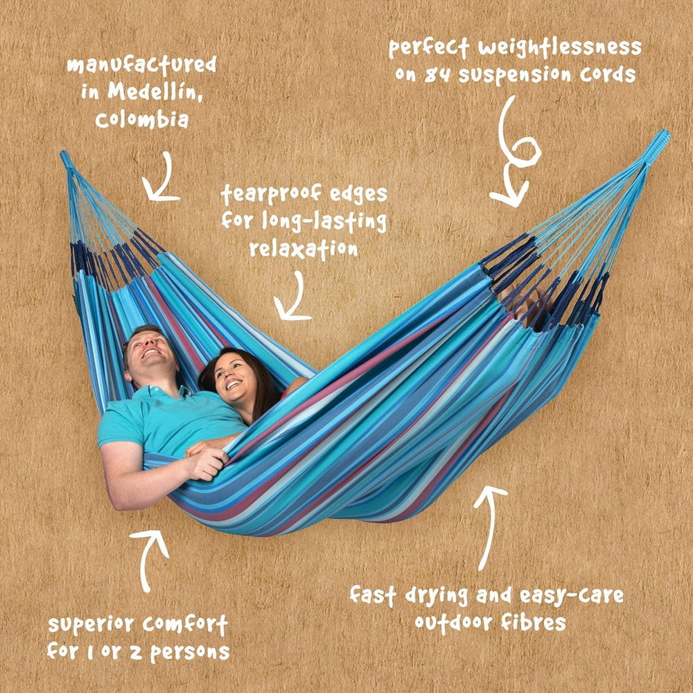 LA SIESTA Brisa Kingsize Outdoor Hammock — Colombian-Made Polypropylene, UV &...