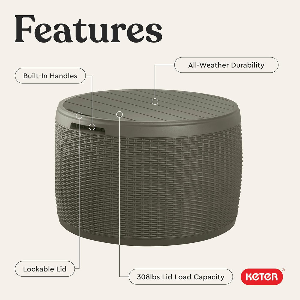 Keter Circa 37 Gallon Resin Deck Box Stool