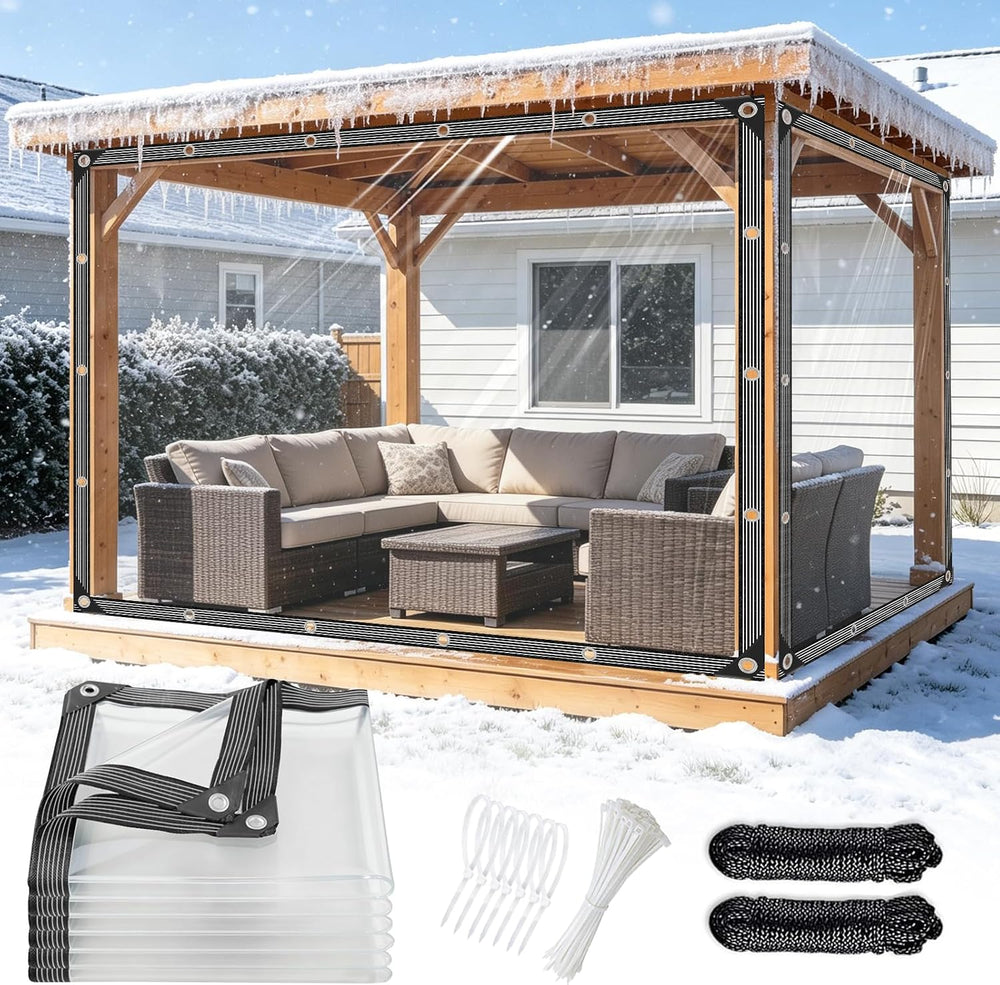 Clear Tarp 6x10ft Heavy Duty Waterproof Clear Tarps 14Mil Thickened PVC