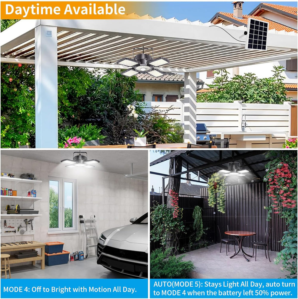 Solar Shed Light Outdoor Indoor, 176LED Solar Powered Motion Sensor Pendant L...
