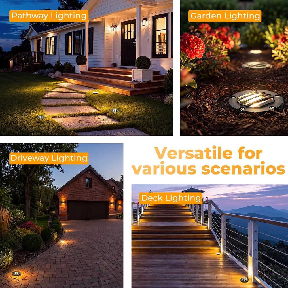 Brass Low Voltage Landscape Well Lights (5" Cover, 5.5" Tall), 12V ...