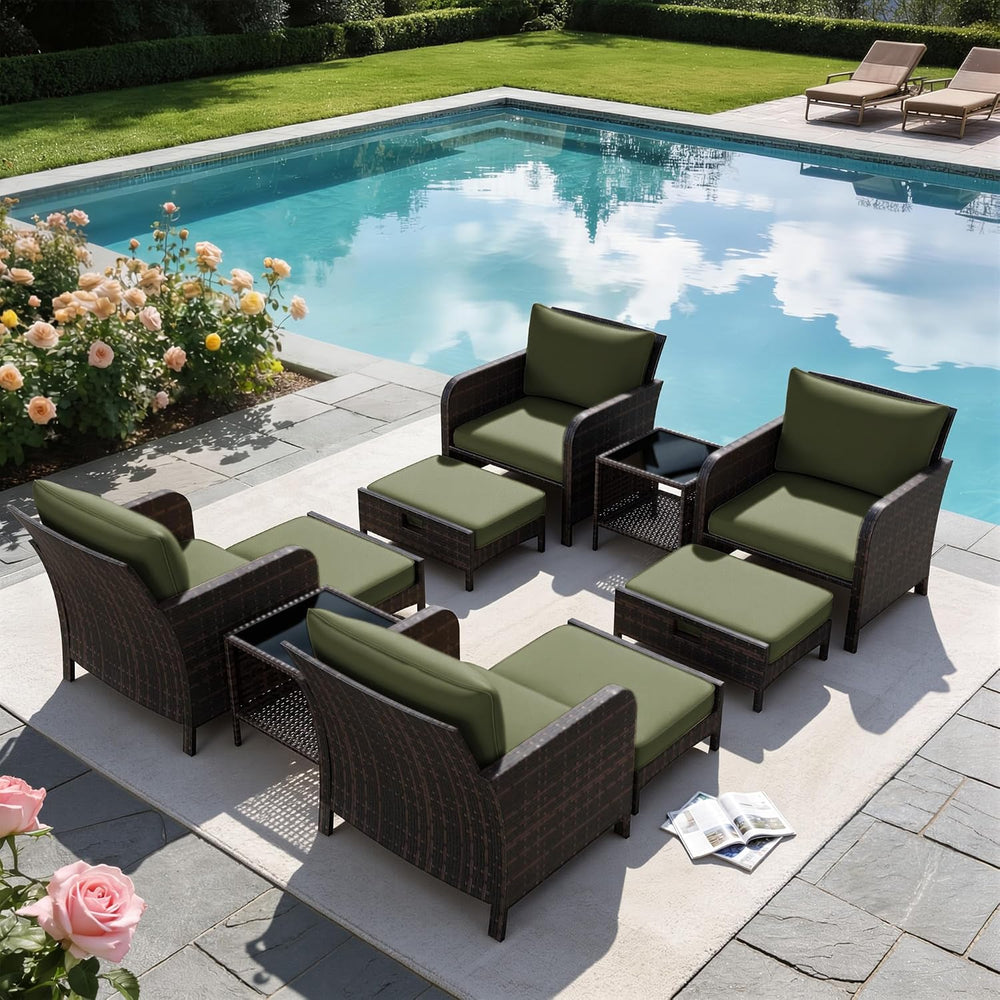 LEVELEVE Patio Conversation Set 5 Piece, Balcony Furniture Outdoor PE Rattan ...