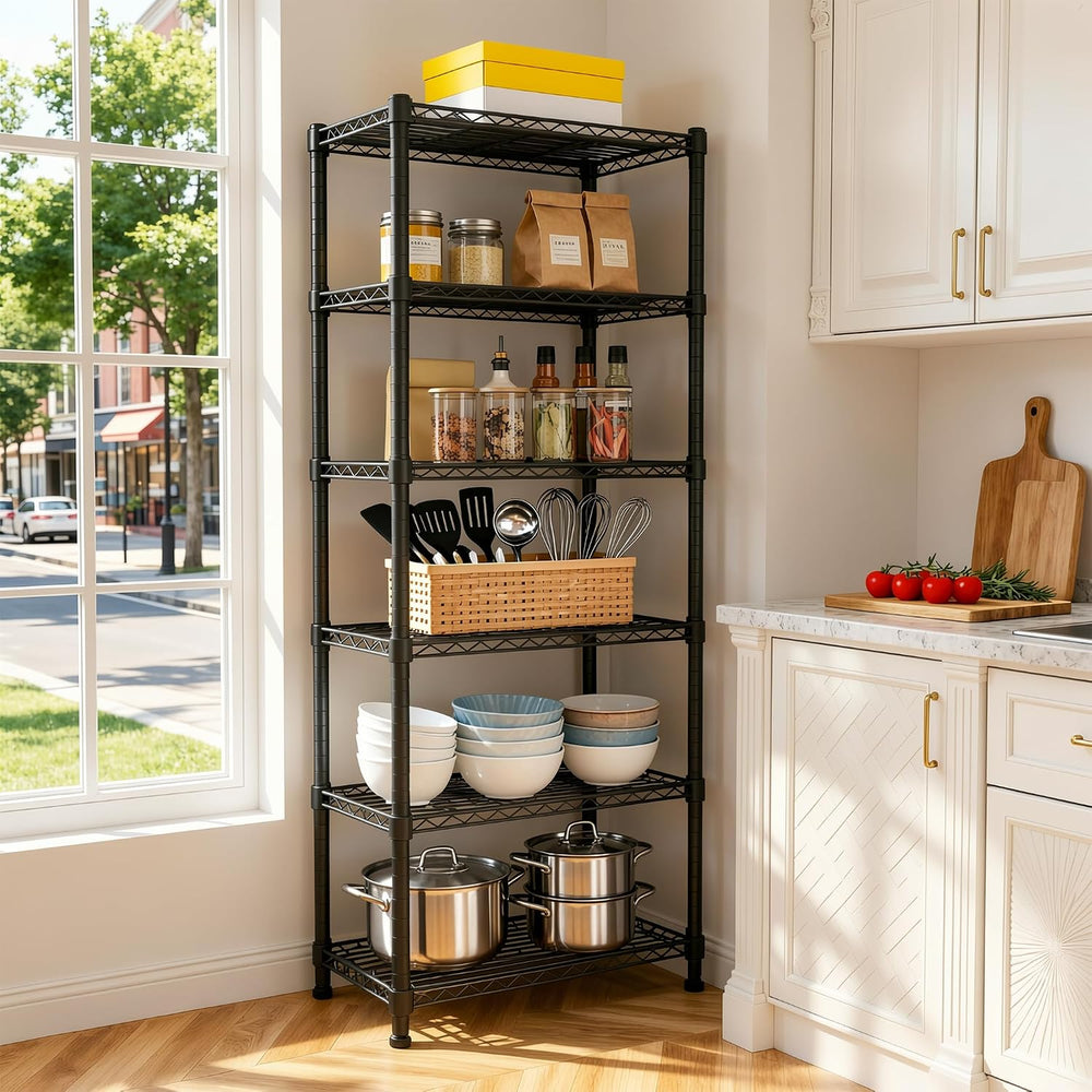 REIBII 72.2" H Storage Shelves, Space Saving&6 Tier Adjustable, for ...