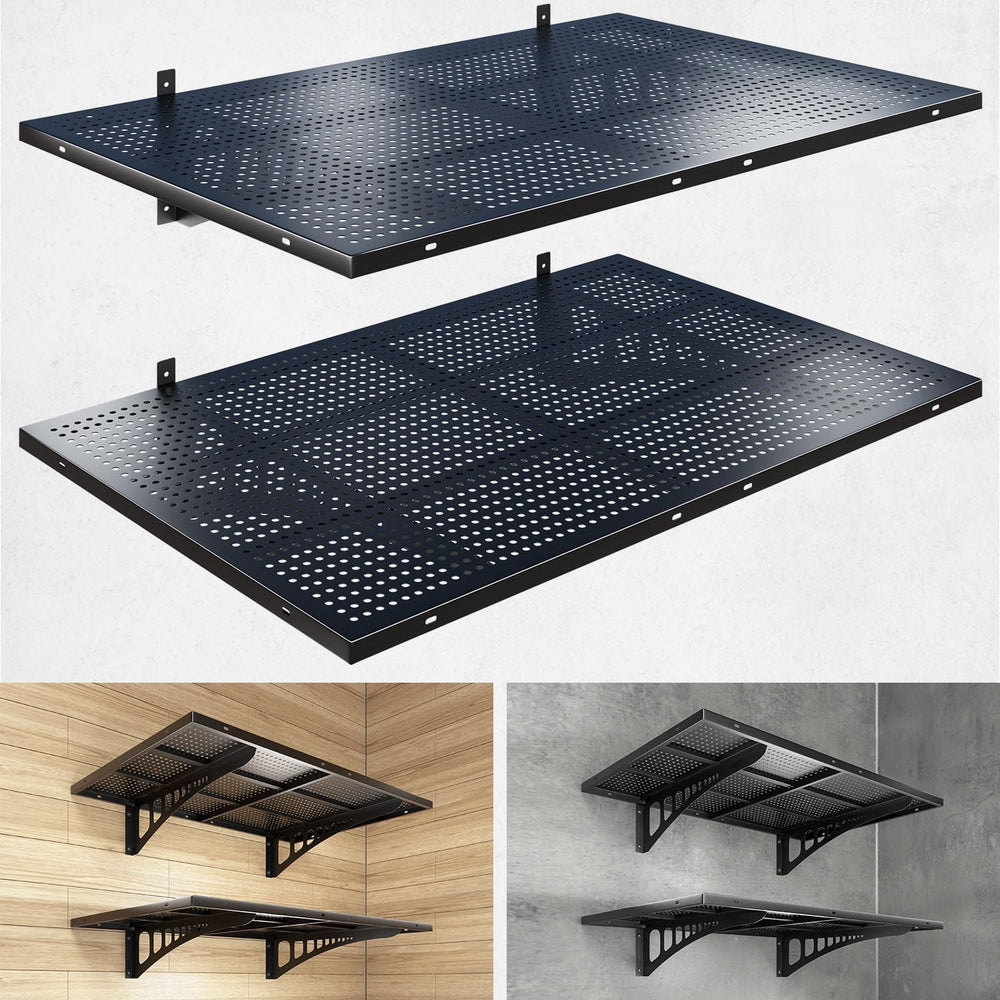 2-Pack 2x3ft Heavy Duty Garage Wall Shelving, 500 lbs Load Capacity, Garage S...