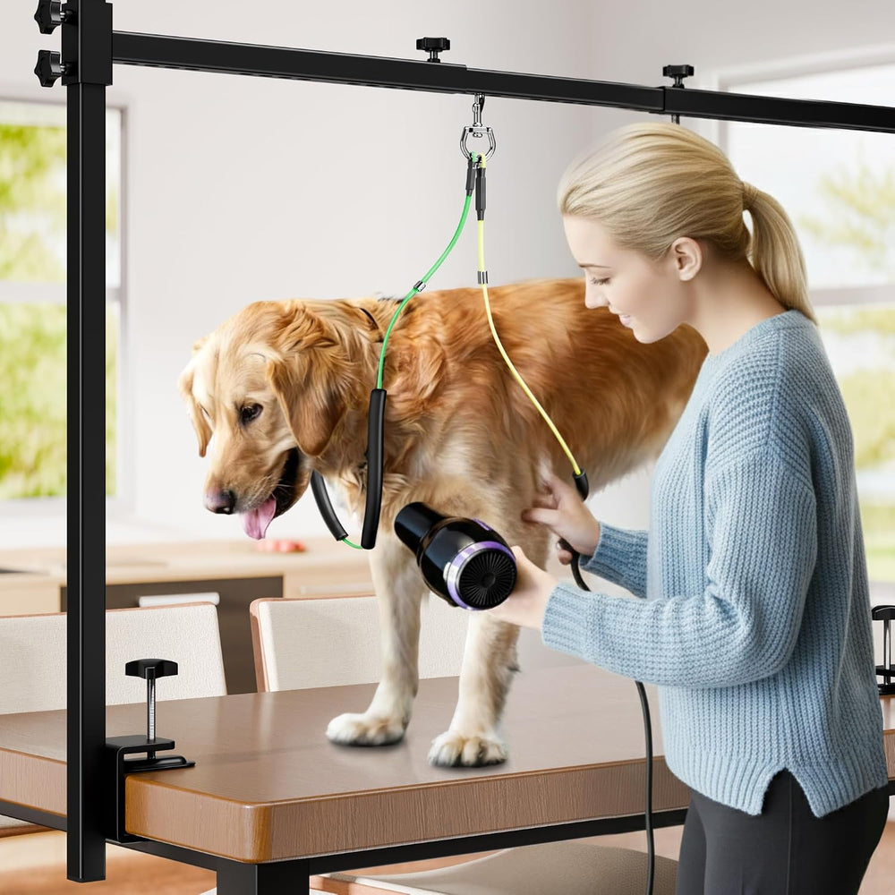 H Shape Dog Grooming Arm for Table, M Size Hammock, 42" H, 31-43" W