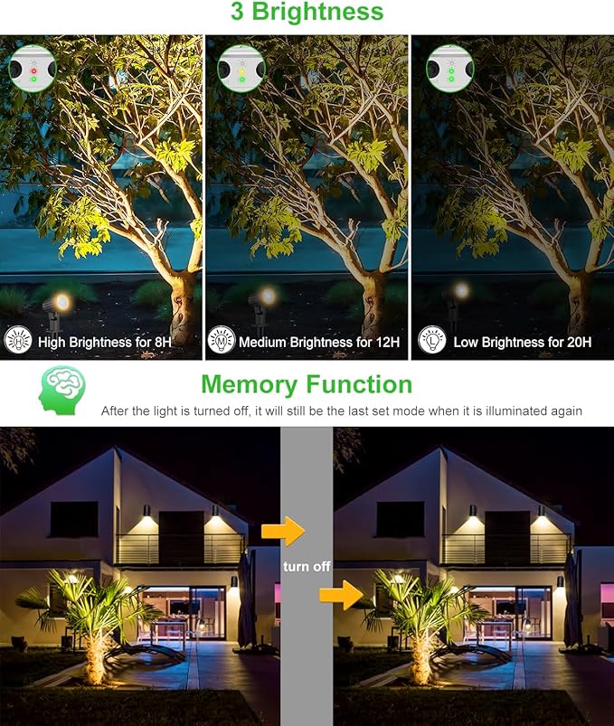 CLY 6 in 1 Solar Spotlights Landscape Outdoor Garden, Solar Spotlights IP66 W...