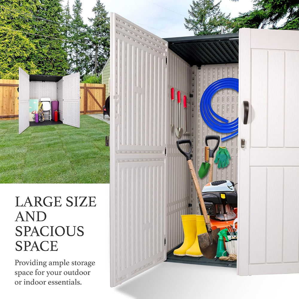 Outdoor Storage Cabinet, 52 Cu ft Resin Storage Box for Patio Garden Yard - W...