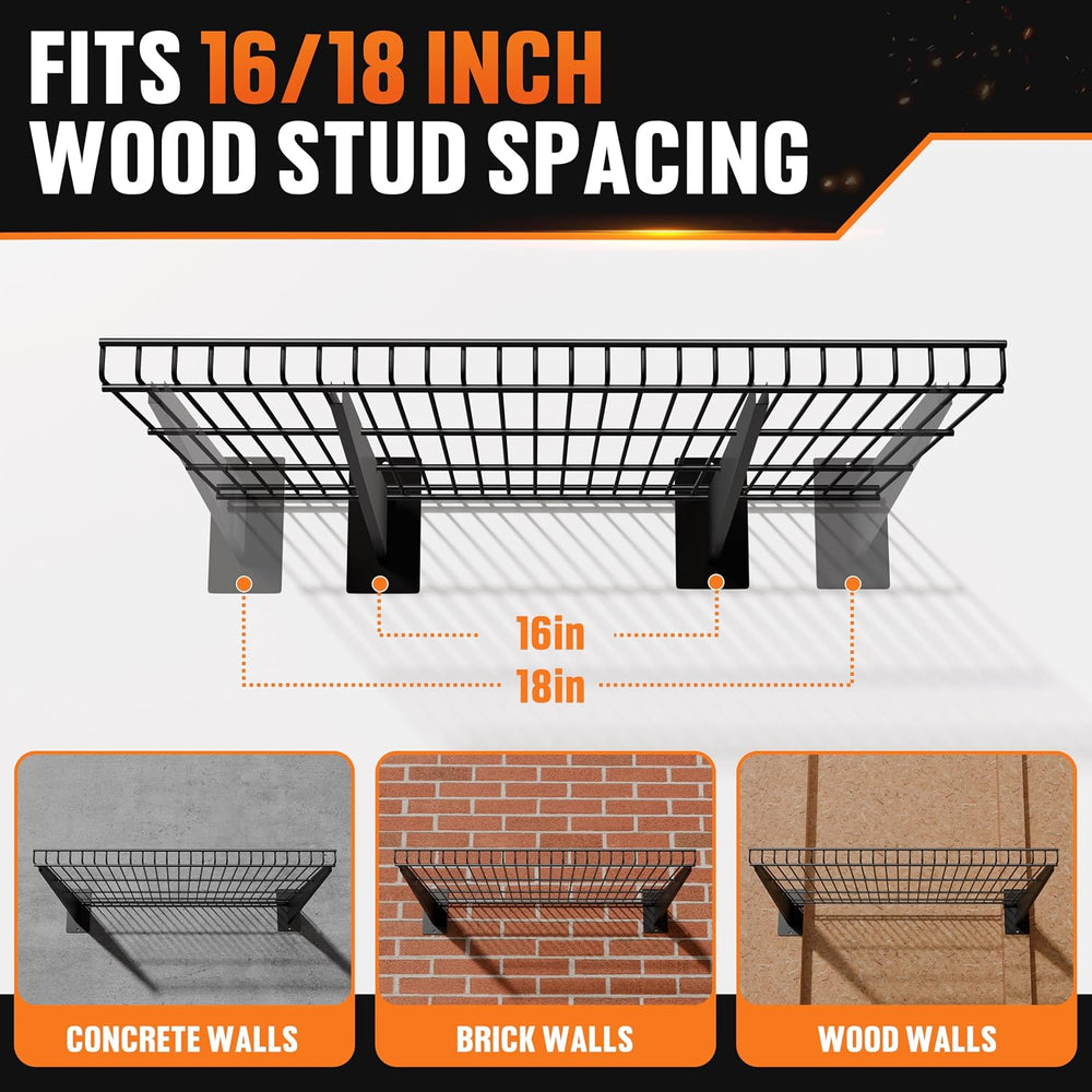 Garage Wall Shelving 4-Pack, 24x16.5 Wall Mounted Storage Shelves
