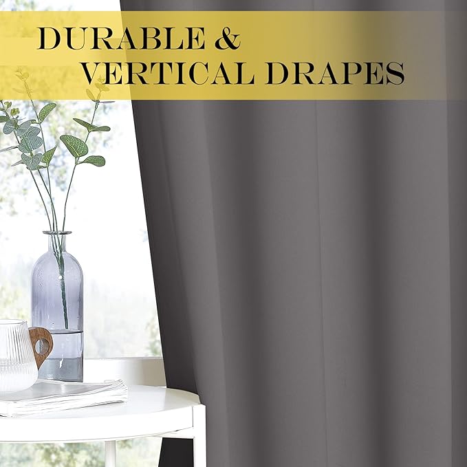NICETOWN Blackout Sliding Door Curtain, Grommet Top Thermal Insulated Extra W...