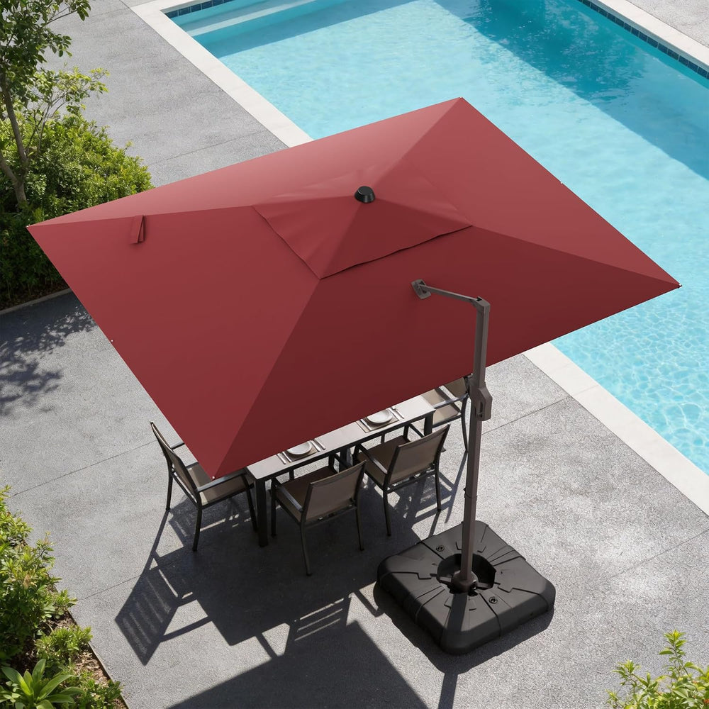 9x12 FT Cantilever Patio Umbrella, Large Rectangular Offset Outdoor Umbrella ...
