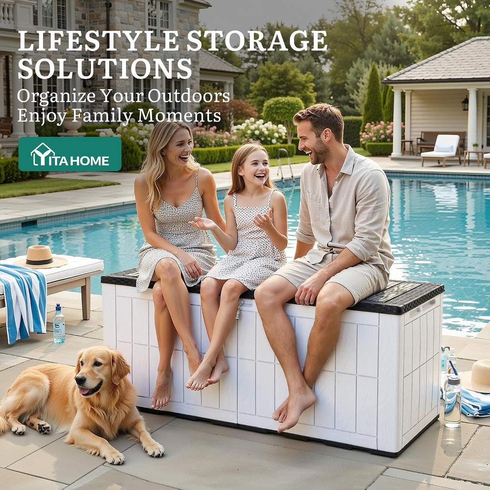YITAHOME 134 Gallon Large Outdoor Storage Box with Lock