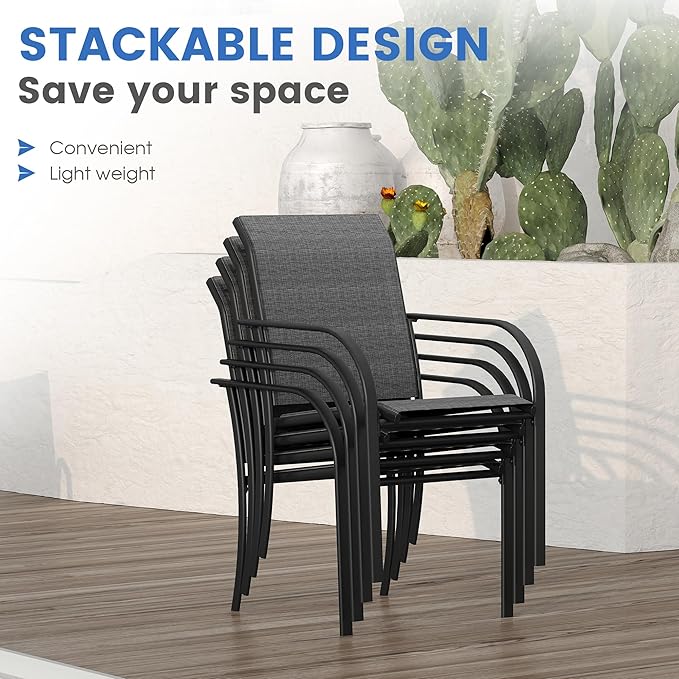 VICLLAX Patio Dining Set for 6, Outdoor Furniture Set Includes 63" Recta...