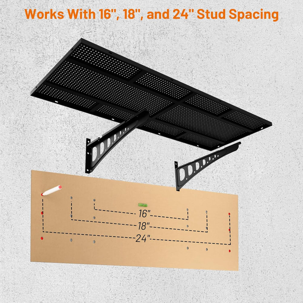 4-Pack 1.5x4ft Wall Storage Shelves, 1000 Lbs Garage Wall Shelf, Heavy Duty F...
