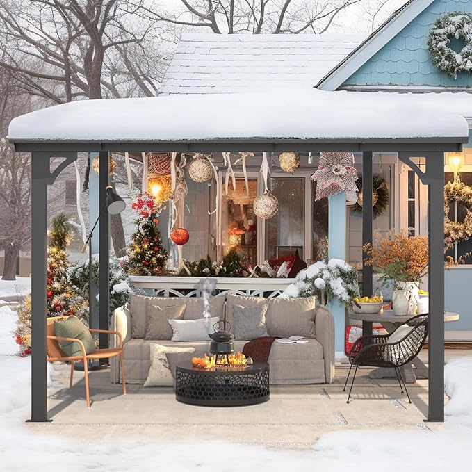 AECOJOY 10’ x 10’ Gazebo, Wall Mounted Gazebos Pergola on Clearance, Outdoor ...