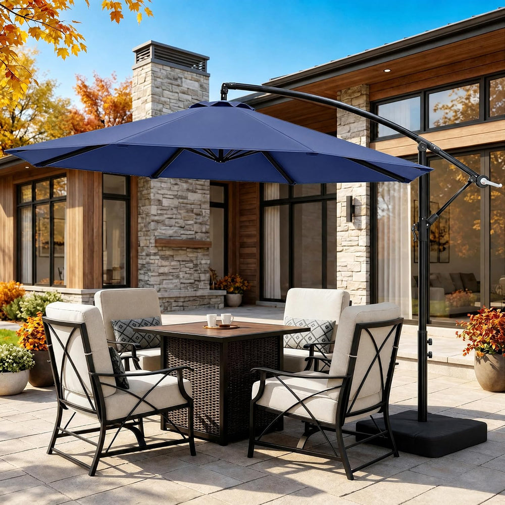 10FT Cantilever Offset Outdoor Patio Umbrella with Base Included