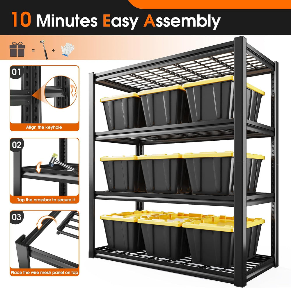 REIBII 40" W Garage Shelving with Double-Layer Frame for Homeowners and DIY