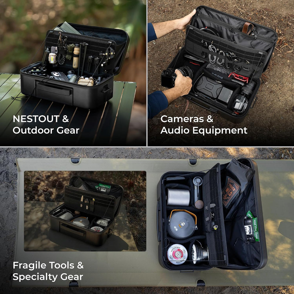 ELECOM NESTOUT Gear Storage Case, Lightweight Hard Shell Organizer, Water-Res...