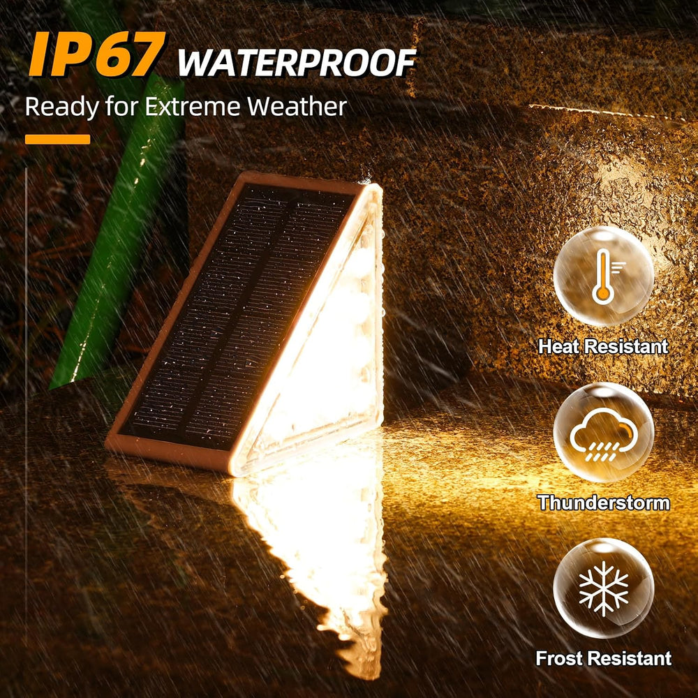 NIORSUN Outdoor Stair Lights 6 Pack, Solar Step Lights IP67 Waterproof with 1...