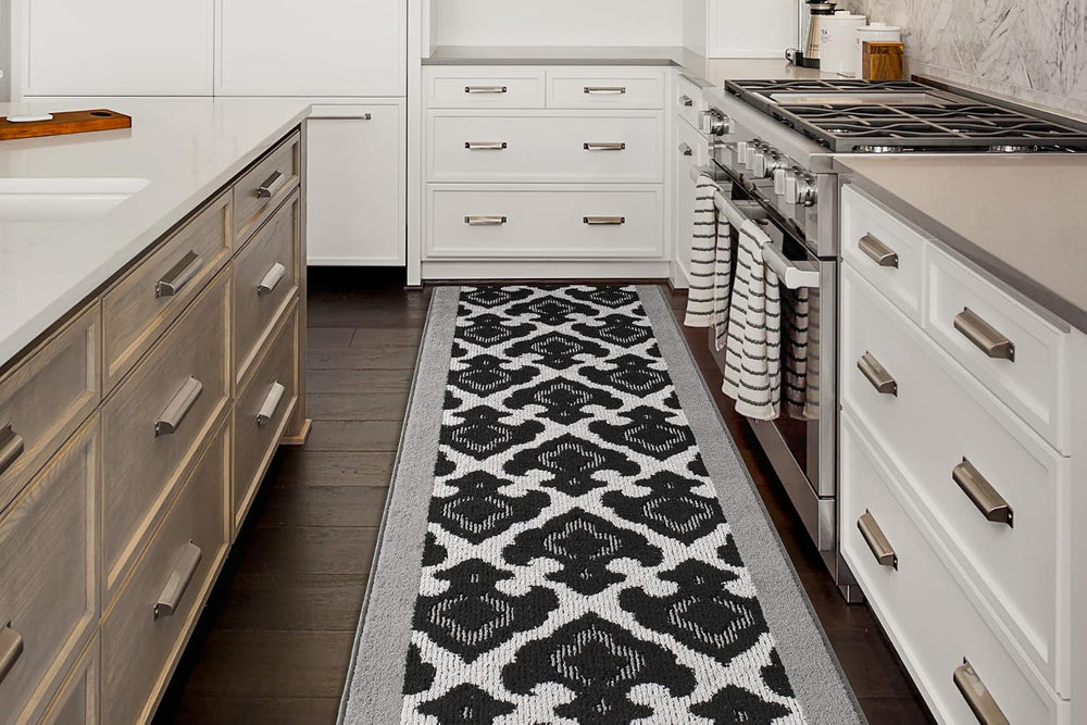 Custom Length Cut to Size Fleur de Lis Inspired Carpet Runner Rug for Hallway...