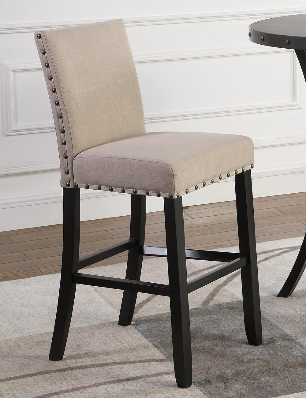 Roundhill Furniture Biony 3 Piece Set - 36" Round Espresso Bar Table wit...