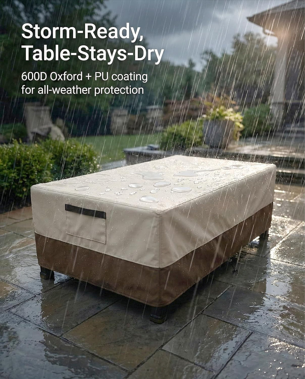 Waterproof Patio Coffee Table Cover, 600D Heavy Duty Outdoor Furniture Covers...