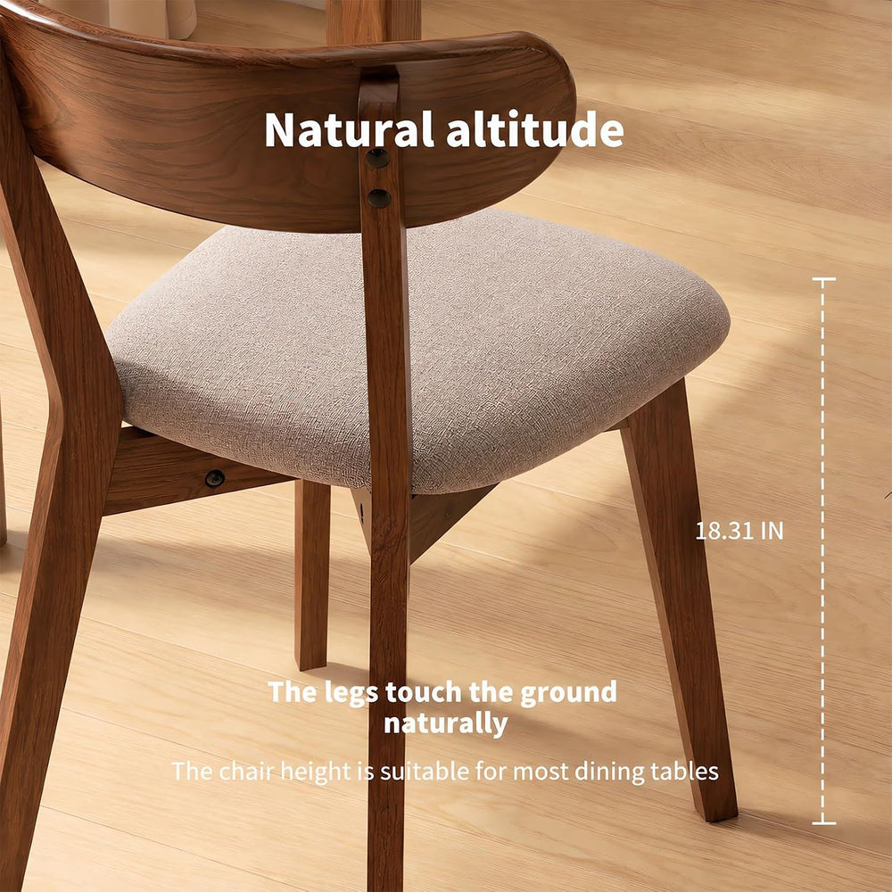 Mid Century Modern Walnut Dining Chairs Set of 4, FAS-Grade Oak, 400 lbs
