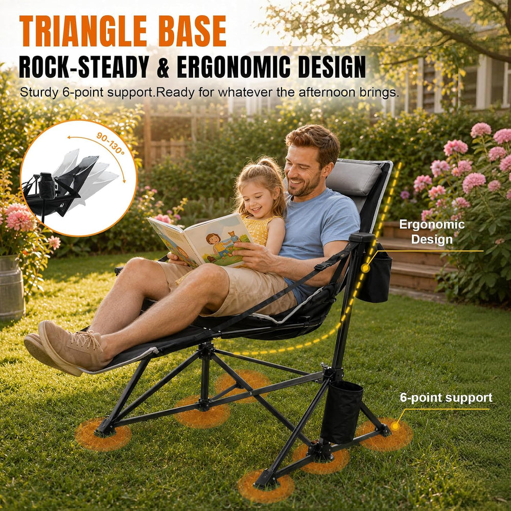 HOPERAN Hammock Camping Chair with Footrest, 400 lbs Swing Chair, Black