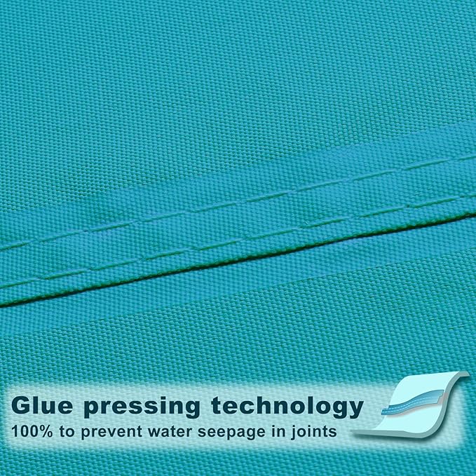 SUNNY GUARD Waterproof Sun Shade Sail 6.5' x 10'' Turquoise Blue ...