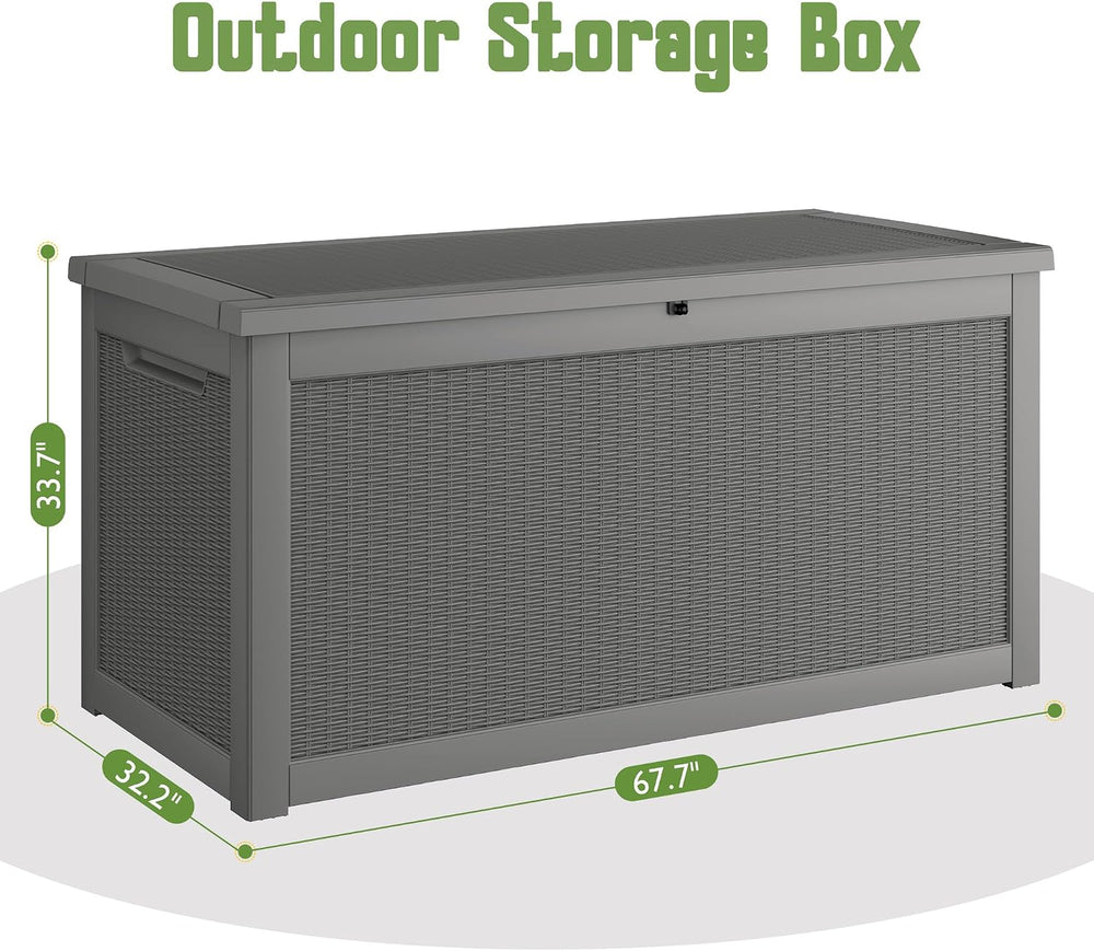 Outdoor Storage Box, 350 Gallon Deck Box Outdoor Waterproof