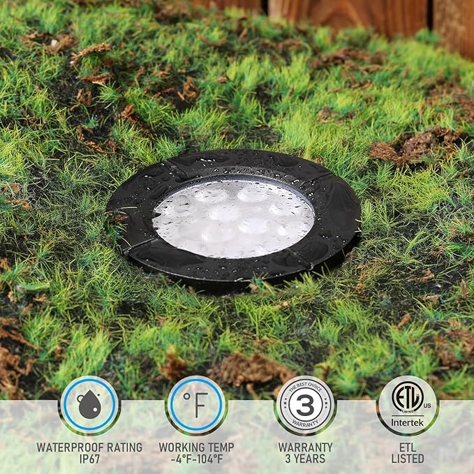 LEONLITE Dia. 4 Inch 5CCT Well Lights Landscape LED In Ground, 5 Color Temper...