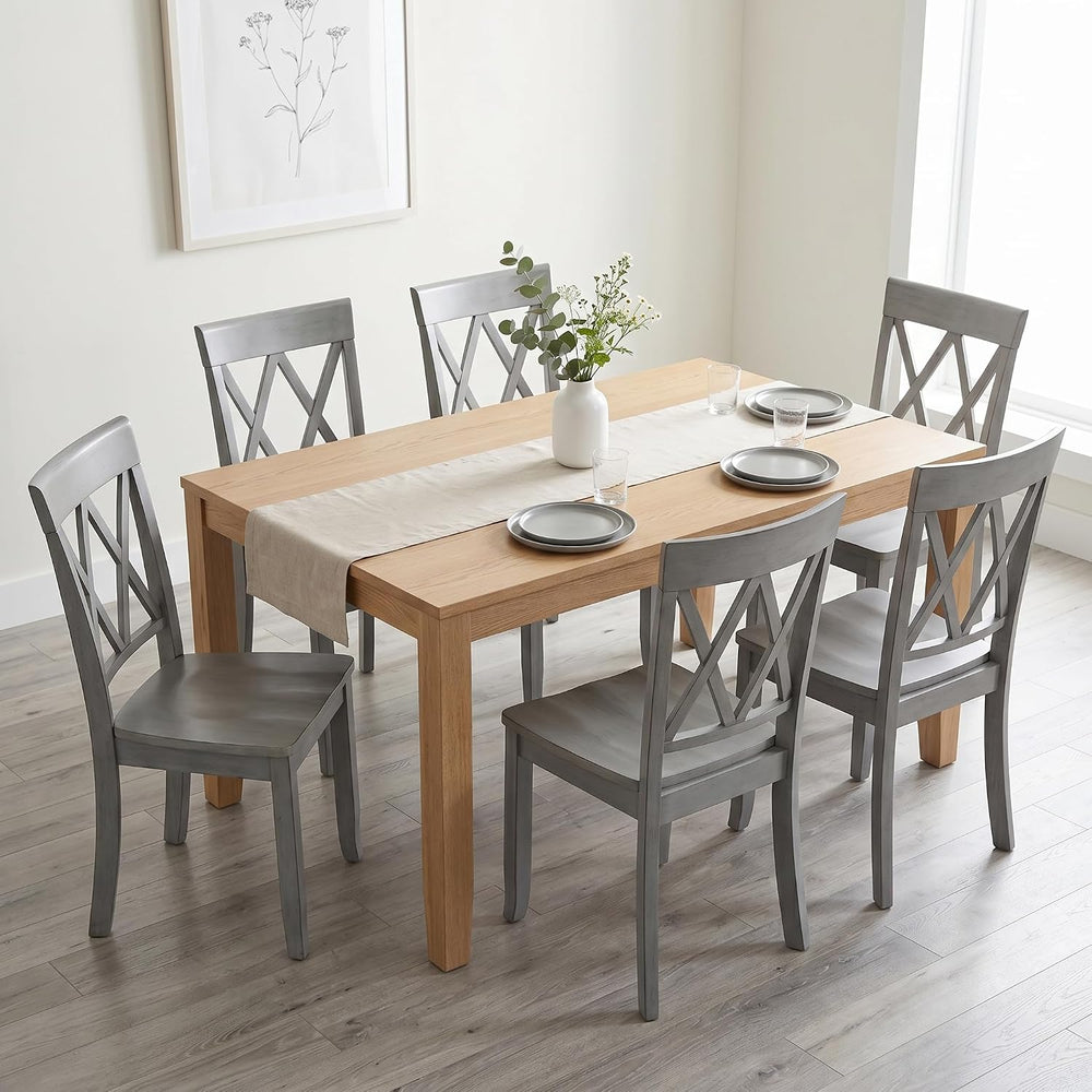 DUHOME Wood Dining Chairs Set of 4,Cross Back Solid Wood Kitchen Chairs