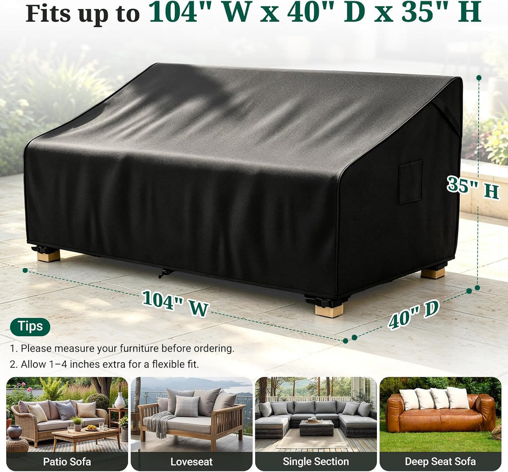 MR.COVER 4-Seater Outdoor Couch Cover Waterproof, Patio Furniture Cover for S...