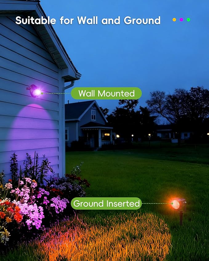 CORESLUX Smart RGBW Spot Lights Outdoor, Color Changing Warm White Landscape ...
