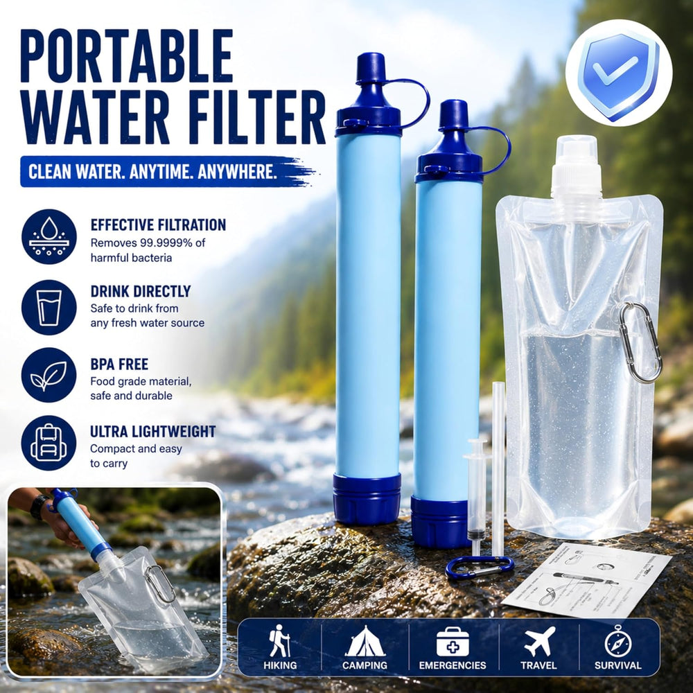 2 Pack Portable Water Filters with 400Gallons Capacity