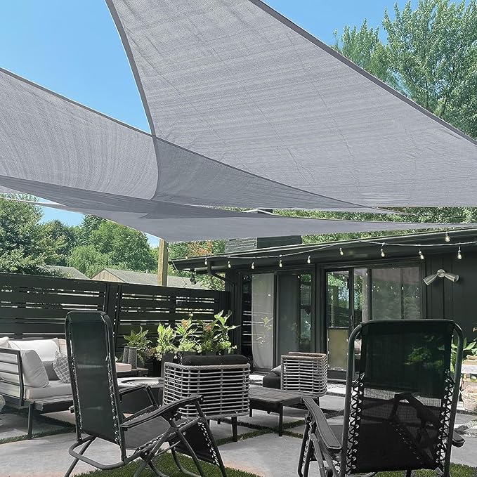 LOVE STORY Custom Size 6'x6'x8.5' Silver Grey Sun Shade Sail Tria...